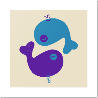 Whale Yin Yang Posters and Art